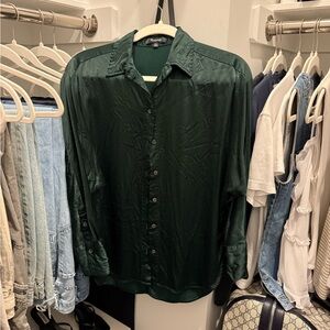 Madewell Dark Green Button Down Shirt and Pants